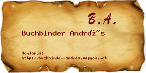Buchbinder András névjegykártya